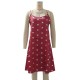 Women Heart Print Satin Slip Dress Pajamas