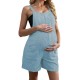 Pregnant Women Fashion Solid Color Strap Rompers