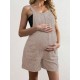 Pregnant Women Fashion Solid Color Strap Rompers