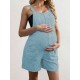 Pregnant Women Fashion Solid Color Strap Rompers
