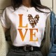 Fashion Women Basic Short Sleeve Butterfly Print Round Neck T-Shirt