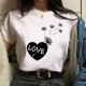 Fashion Women Basic Short Sleeve Butterfly Print Round Neck T-Shirt