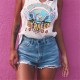 S-XXL Women Fashion High Waist Ripped Denim Shorts