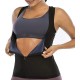 Women Casual Sports Sauna Zipper Solid Color Sleeveless Tank Top