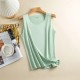 Women Basic Seamless Ice Silk Solid Color Tank Top