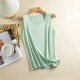 Women Basic Seamless Ice Silk Solid Color Tank Top