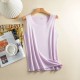 Women Basic Seamless Ice Silk Solid Color Tank Top