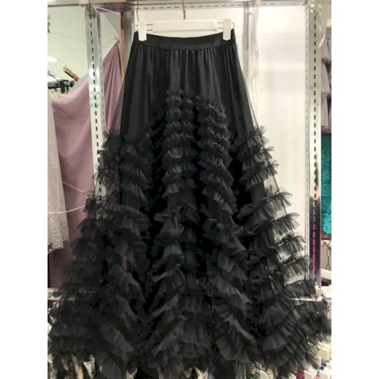 Women Fashion Mesh Heavy Industry Super Large Swing Cake Skirt