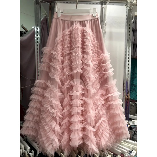 Women Fashion Mesh Heavy Industry Super Large Swing Cake Skirt