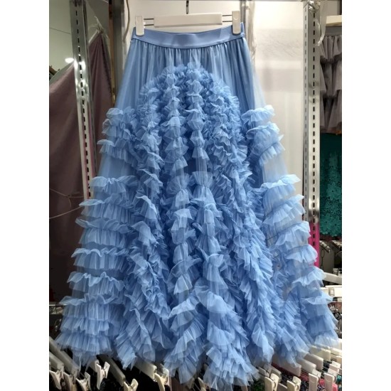 Women Fashion Mesh Heavy Industry Super Large Swing Cake Skirt