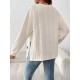 Pregnant Women Fashion Casual Solid Color Textured Crewneck Long Sleeve Split Top