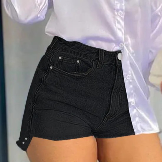 Women Fashion Sexy Solid Color Denim Shorts