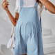 Fashion Base Solid Color T-Shirt Top Adjustable Rompers Pregnant Women Suit