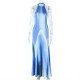 Elegant Women Printed Gradient Halter Neck Slim Fit Maxi Dress