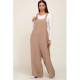 Fashion Beige Wide Leg Lace-Up Maternity Jumpsuits