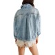 Women Fashion Loose Long Sleeve Denim Jacket