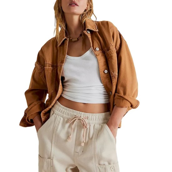 Women Fashion Loose Long Sleeve Denim Jacket