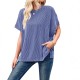 Women Fashion Solid Color Short Sleeve Loose Round Neck Top