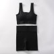 Women Yoga Fashion Solid Color Shorts Sports Two-Piece Set