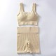 Women Yoga Fashion Solid Color Shorts Sports Two-Piece Set