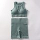Women Yoga Fashion Solid Color Shorts Sports Two-Piece Set