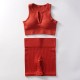 Women Yoga Fashion Solid Color Shorts Sports Two-Piece Set