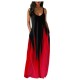 Summer Plus Size Women Gradient Color Print Deep V Neck Sleeveless Loose Dress