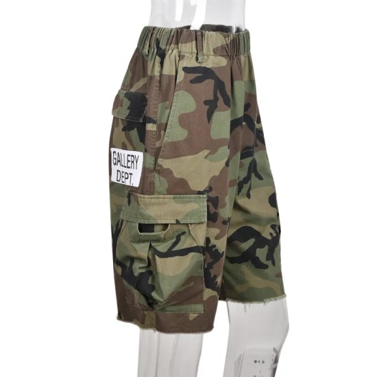 Wome Fashion Camouflage Overalls Loose Shorts