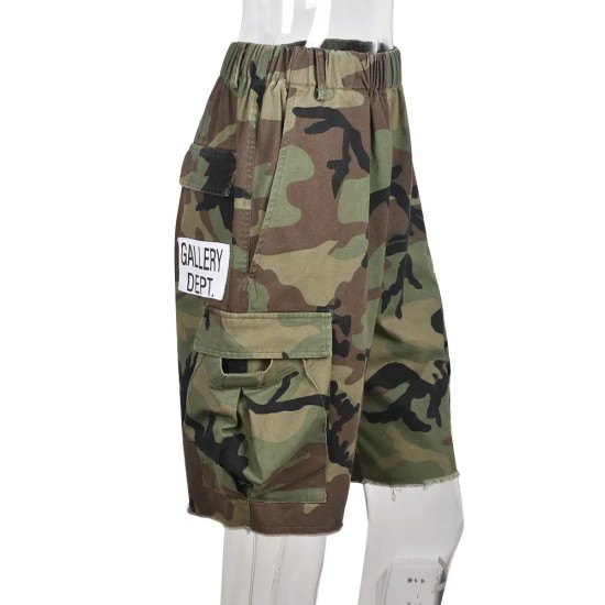 Wome Fashion Camouflage Overalls Loose Shorts