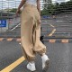 Women Khaki Strappy Overalls Loose Straight Casual Wide-Leg Jogger Pants