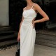 Women Sexy Elegant Solid Color Sleeveless Backless Cut Out Dress
