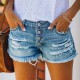 S-XXL Women Raw Hem Ripped Denim Shorts