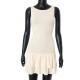 Summer Women Fashion Solid Color Round Neck Sleeveless Slim Mini Dress