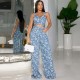 Women Fashion Denim Jacquard Set