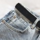 Women Petite Summer Ripped Loose High Waist A- Shaped Raw Hem Denim Shorts