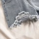 Women Summer High Waist Loose Wide Leg Ripped Denim Shorts
