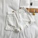 Women Summer High Waist Loose Wide Leg Ripped Denim Shorts